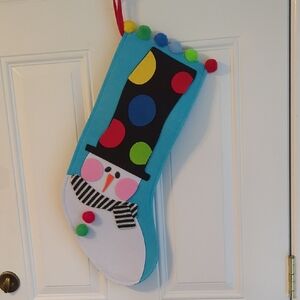 Snow Man Felt Christmas Stocking.